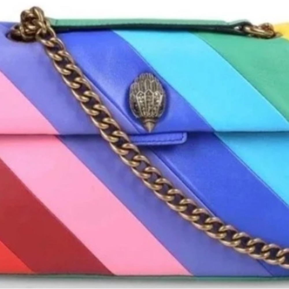 Kurt Geiger Kensington Rainbow Leather Bag rainbow 🌈 chain jumbo flap bag
